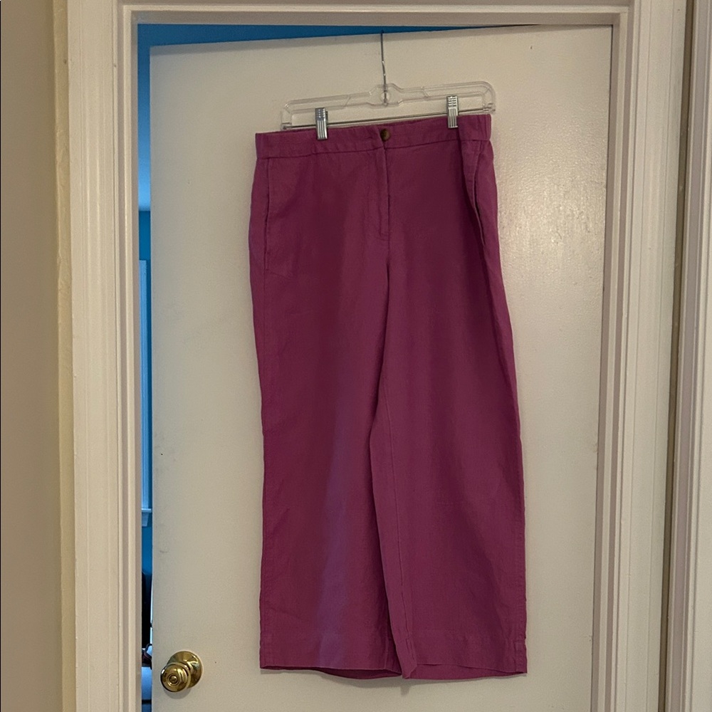 J. Jill Magenta Wide Leg linen Pants.